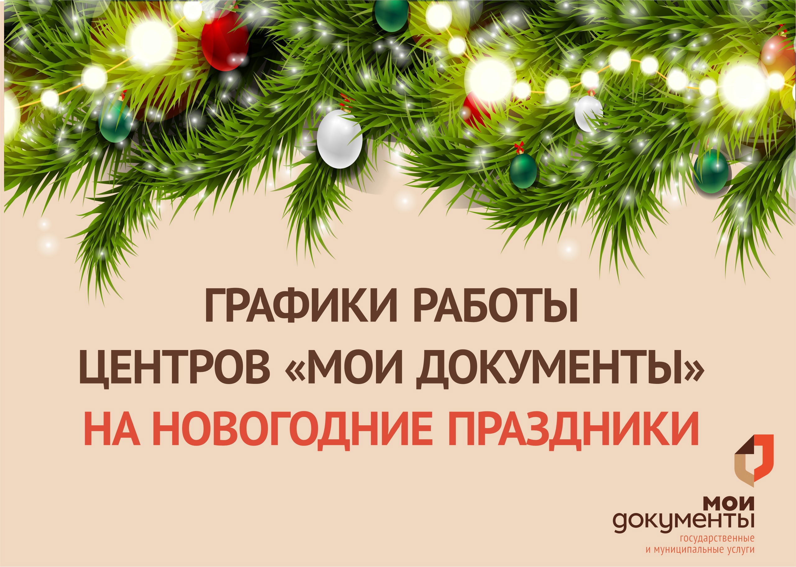 Графики работы центров «Мои Документы» Воронежской области на новогодние праздники.